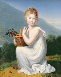Jeune fille mangeant des cerises